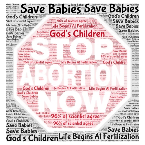 Stop Abortion Now word cloud art