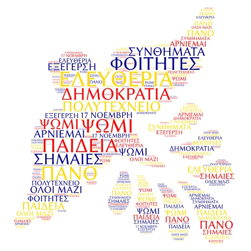 ΕΛΕΥΘΕΡΙΑ word cloud art