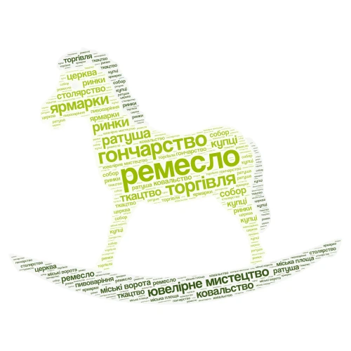 Хмара слів Середньовічне місто word cloud art