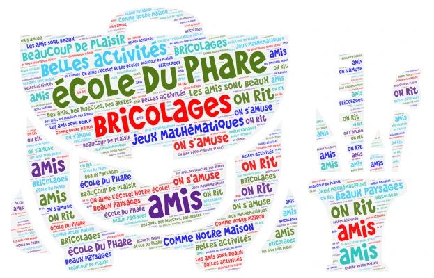 École Du Phare word cloud art