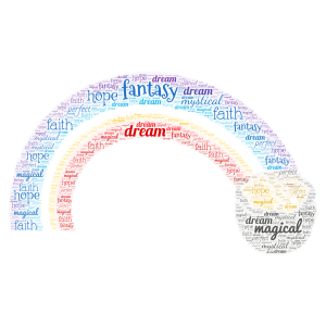 rainbow and pot of gold word cloud art