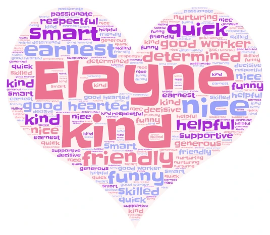 Elayne word cloud art