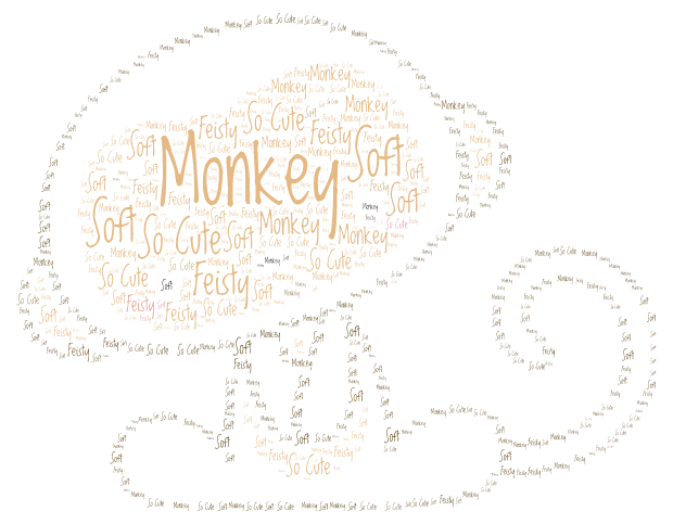 Cute Monkey word cloud art