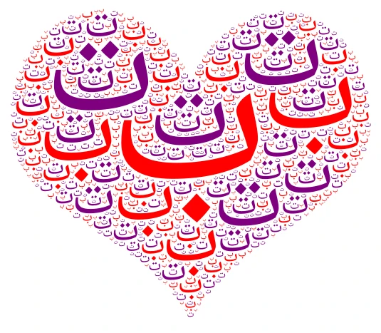 Arabic Letters word cloud art