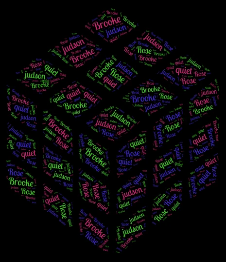 Brooke Rose Judson quiet word cloud art