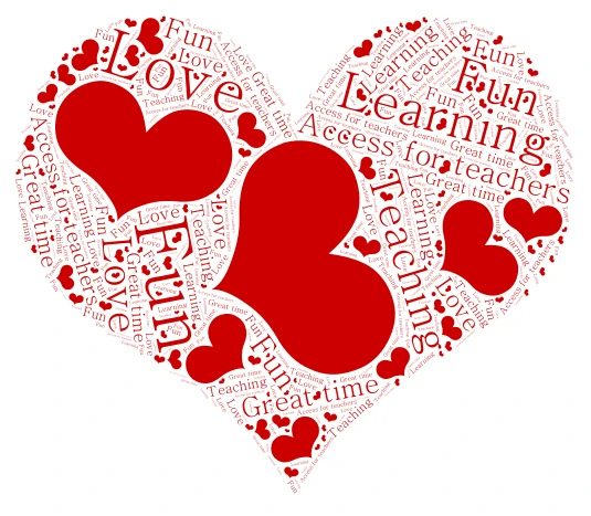 Heart Love word cloud art