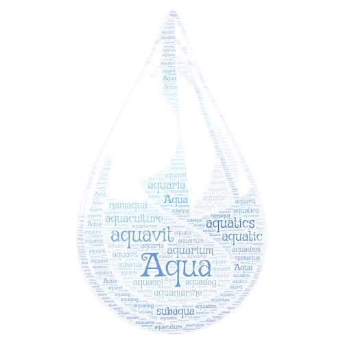 Aqua word cloud art