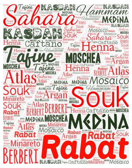Marocco word cloud art