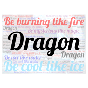 Be a Dragon word cloud art