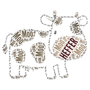 A Moo Cow word cloud art