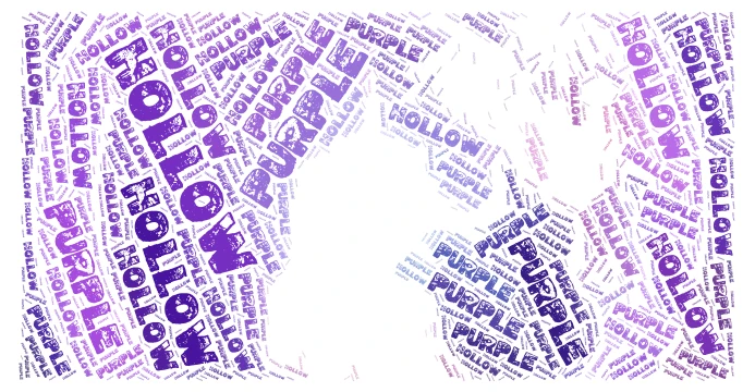 Hollow Purple word cloud art