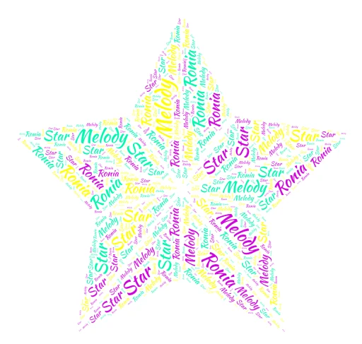MELODY STAR word cloud art