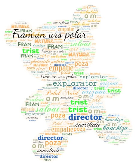 Fram, ursul polar word cloud art