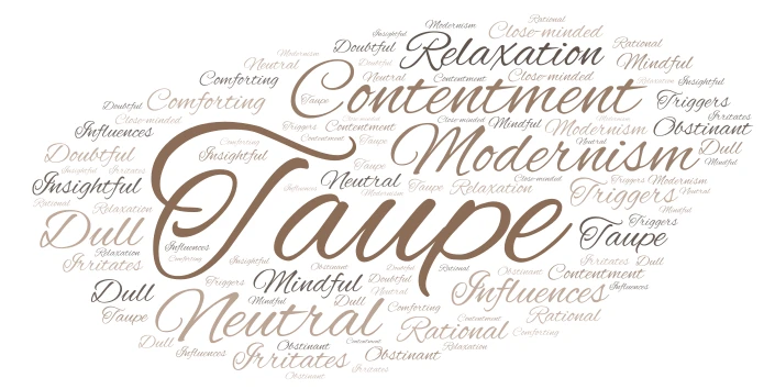 Taupe word cloud art