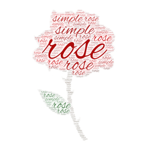 a simple rose word cloud art