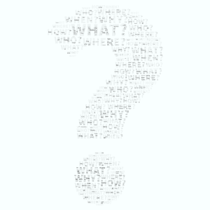 Joe's Question Mark word cloud art