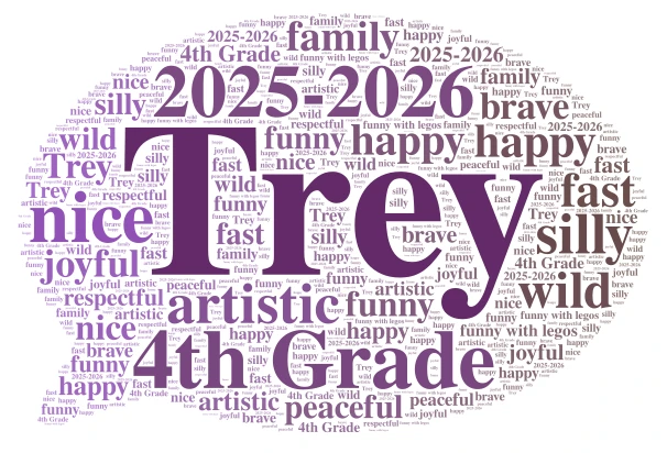 Trey word cloud art