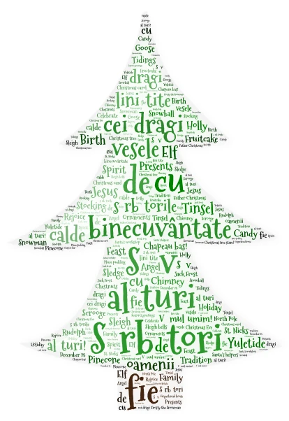 Christmas Tree word cloud art