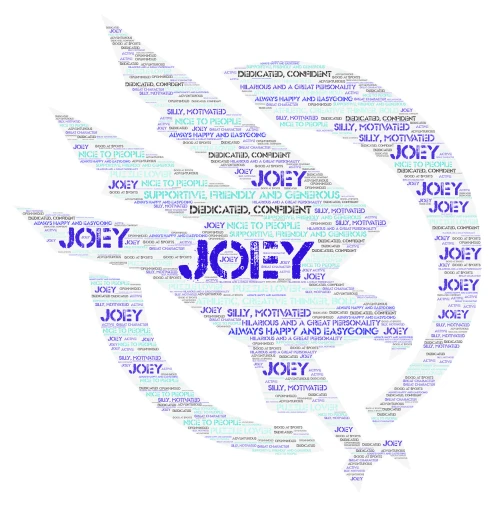 Joey word cloud art