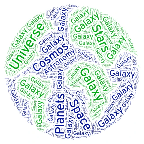Universe word cloud art