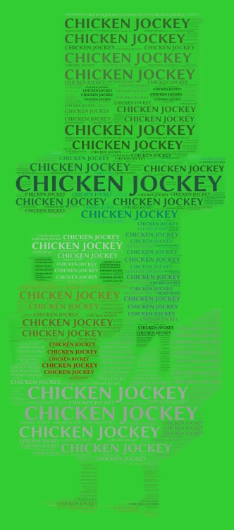 CHICKEN JOCKEY word cloud art