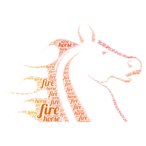 fire horse! word cloud art