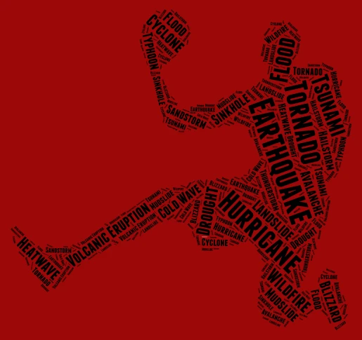 Natural Disasters word cloud art