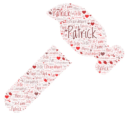 papa word cloud art