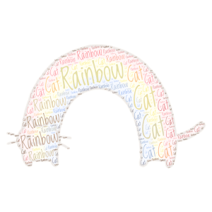 200th WORDART Rainbow Cat word cloud art
