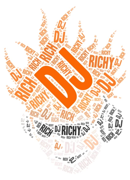 DJ RICHY RICH word cloud art