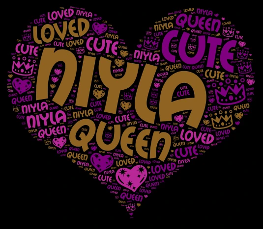 Niyla Queen Cute Loved word cloud art