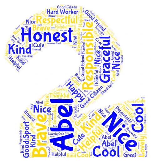 Abel word cloud art