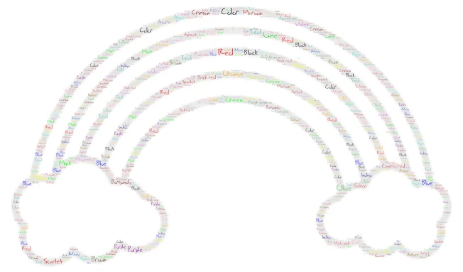 Colors word cloud art