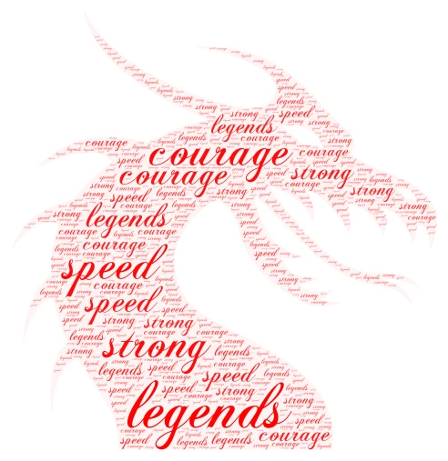 legends word cloud art