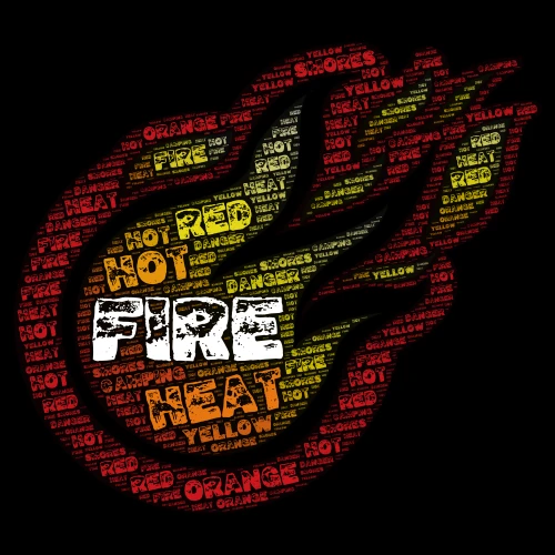 Fire 2 word cloud art