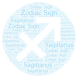 Zodiac Sagittarius word cloud art