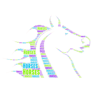 Horses word cloud art
