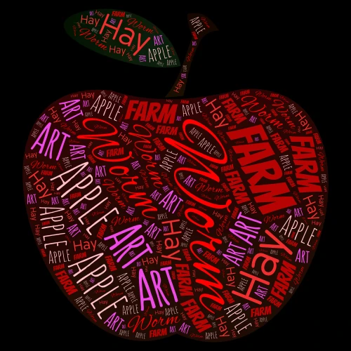 Apple word cloud art