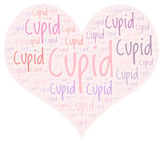 cupid word cloud art