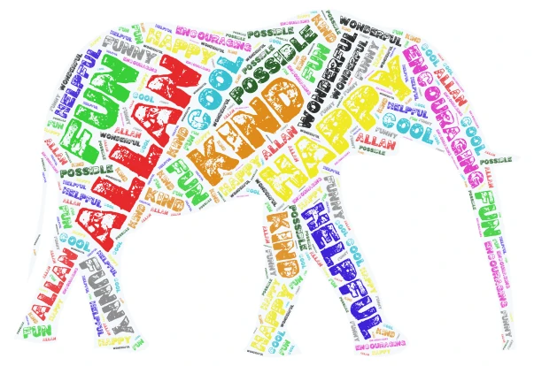 Thank you letter word cloud art