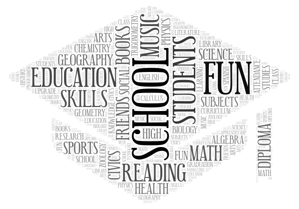 School Graduation Cap word cloud art