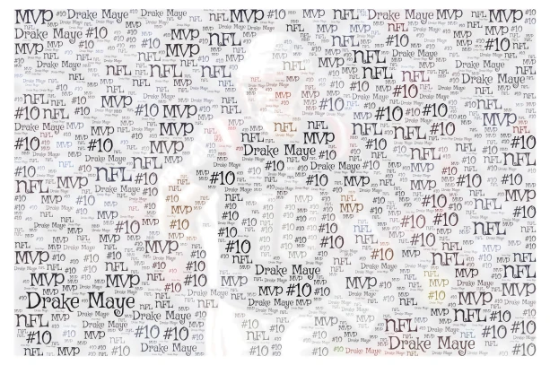 Drake Maye word cloud art