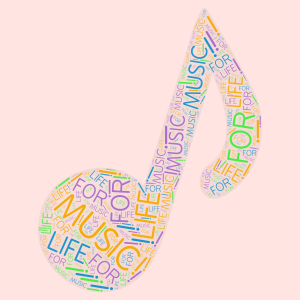 MUSIC FOR LIFE! word cloud art