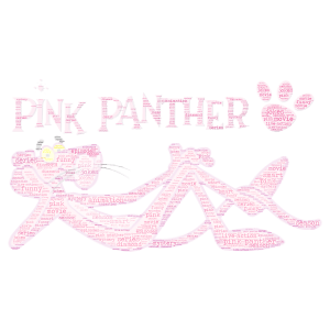 Pink Panther word cloud art