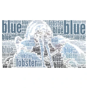 blue lobster meme word cloud art