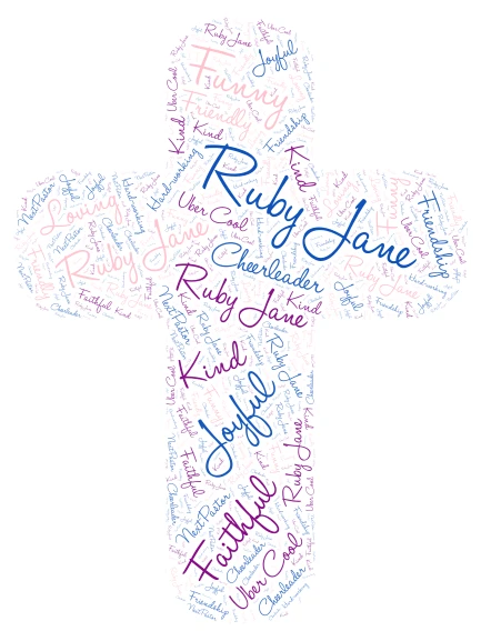 Ruby Jane word cloud art