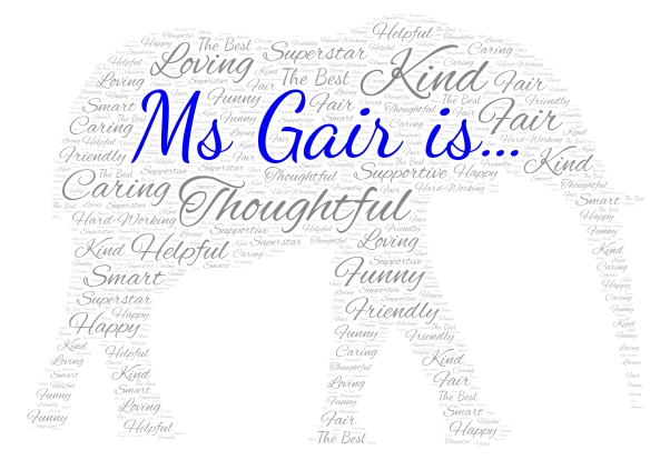 Ms Gair word cloud art