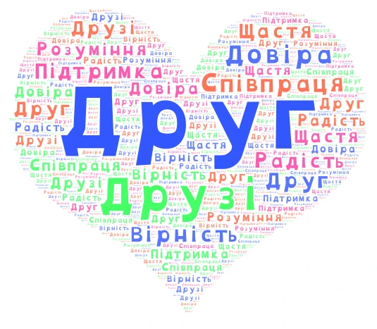 Дружба word cloud art