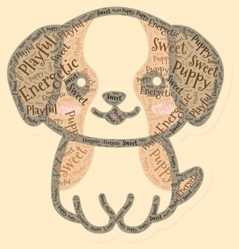 Puppies! word cloud art