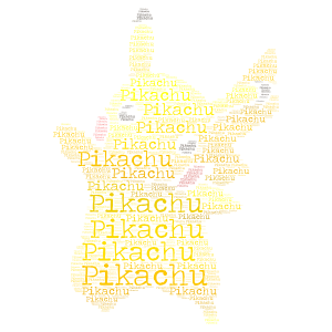  Pikachu word cloud art